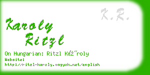 karoly ritzl business card